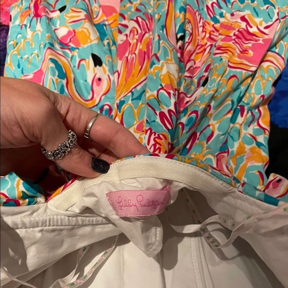 Lilly Pulitzer size 00-2  VEUC Very brightly colored with flamingos - Picture 3 of 3